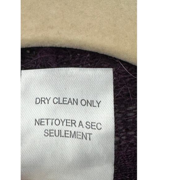 Nanette Lepore Alpaca Merino Wool Cardigan Purple Ruffled Winter Bohemian XS - Picture 7 of 10